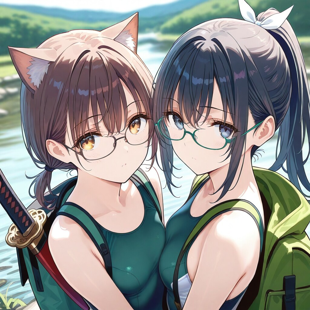 河童姉妹　武士と姫