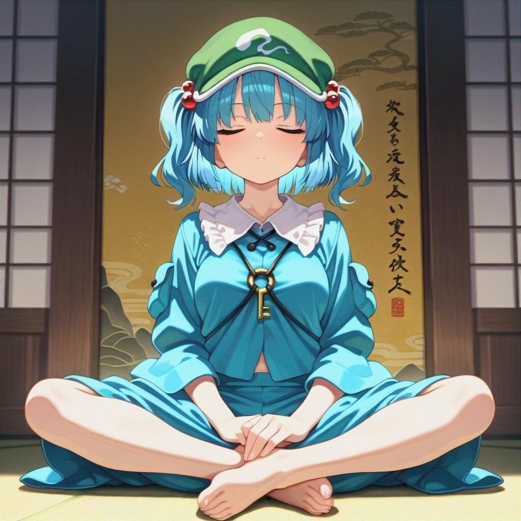 坐禅を組むにとりちゃん