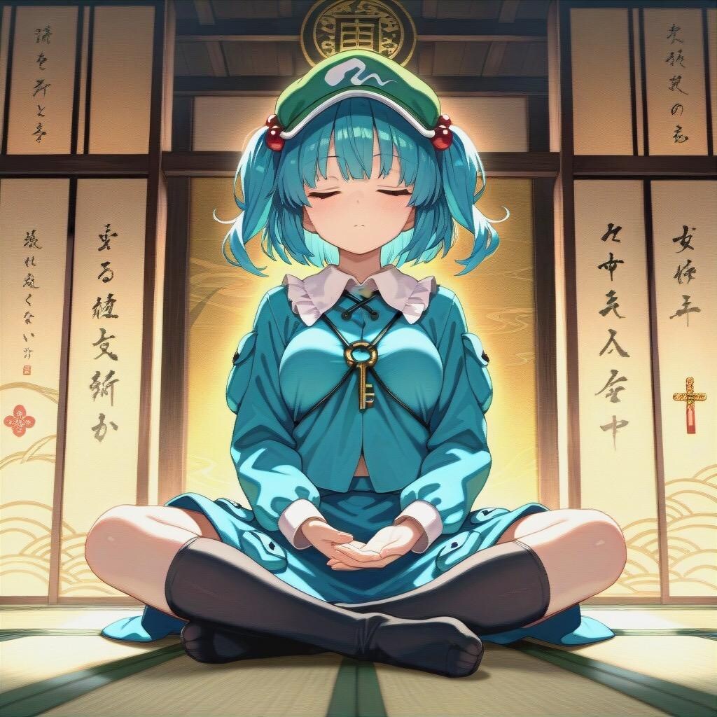 坐禅を組むにとりちゃん