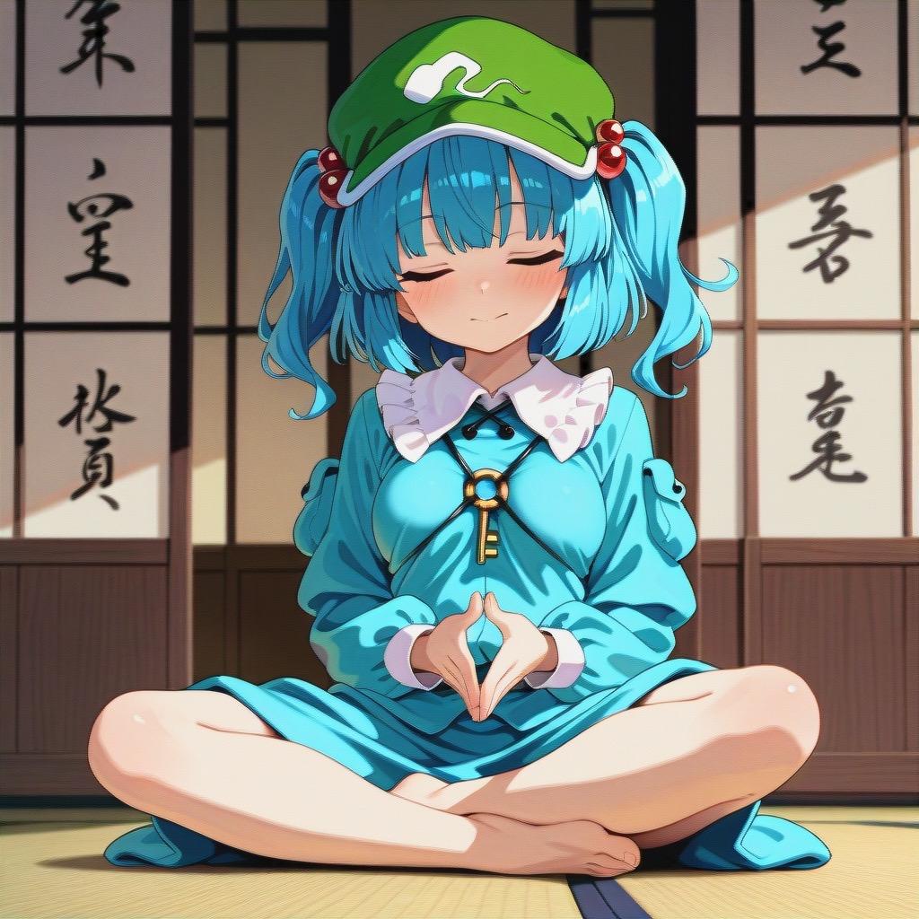 坐禅を組むにとりちゃん