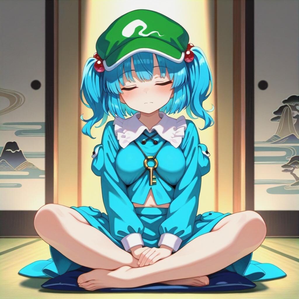坐禅を組むにとりちゃん