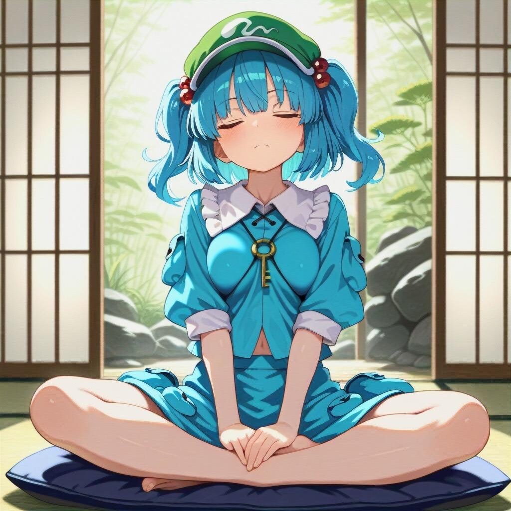 坐禅を組むにとりちゃん