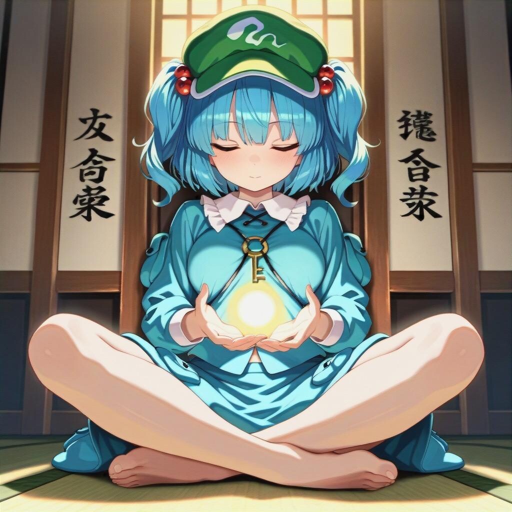 坐禅を組むにとりちゃん