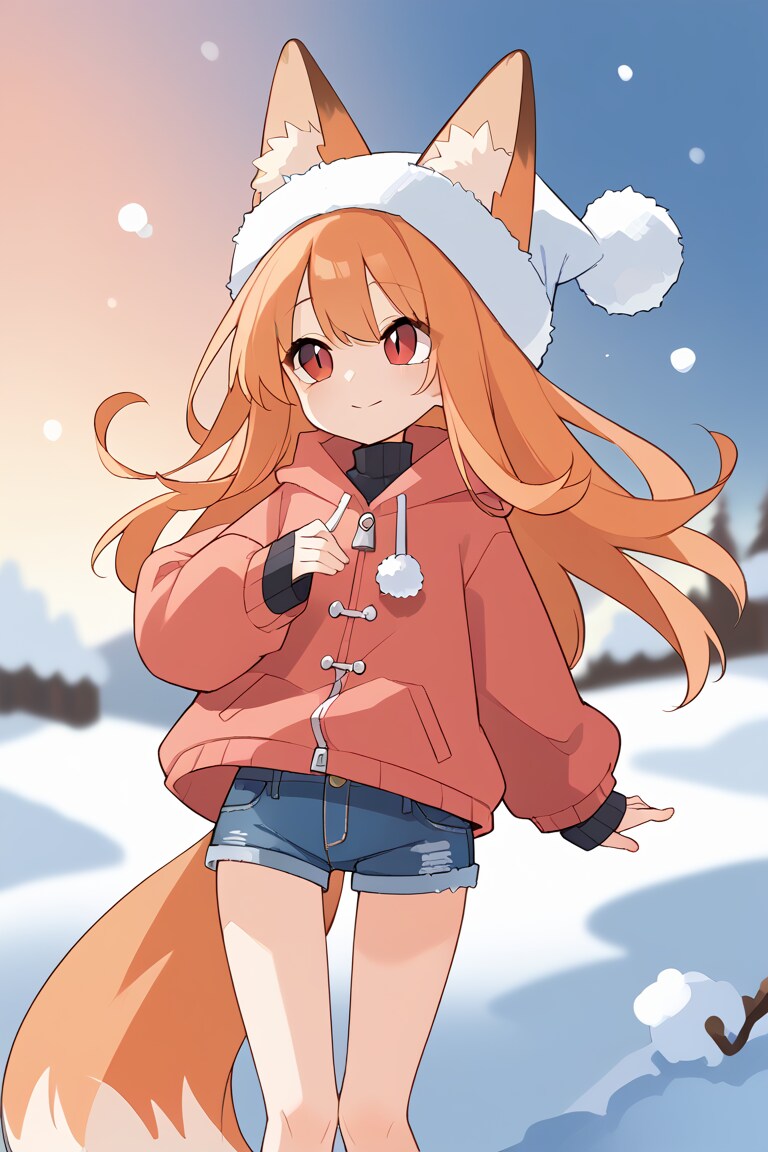 冬でも脚は出していく狐娘さん | の人気AIイラスト・グラビア