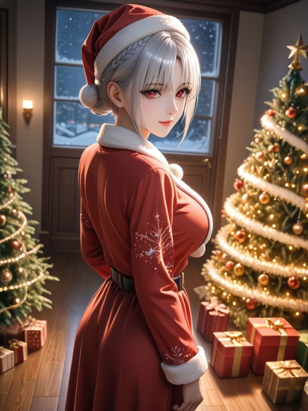 銀髪巨乳サンタ