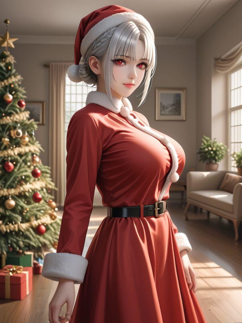 銀髪巨乳サンタ