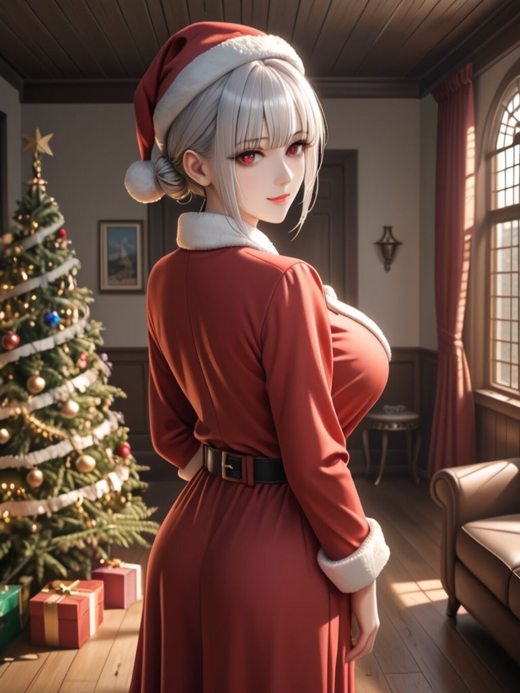 銀髪巨乳サンタ