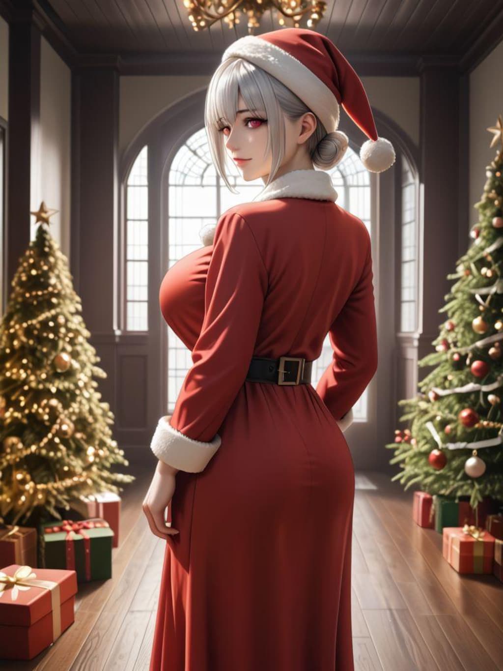 銀髪巨乳サンタ