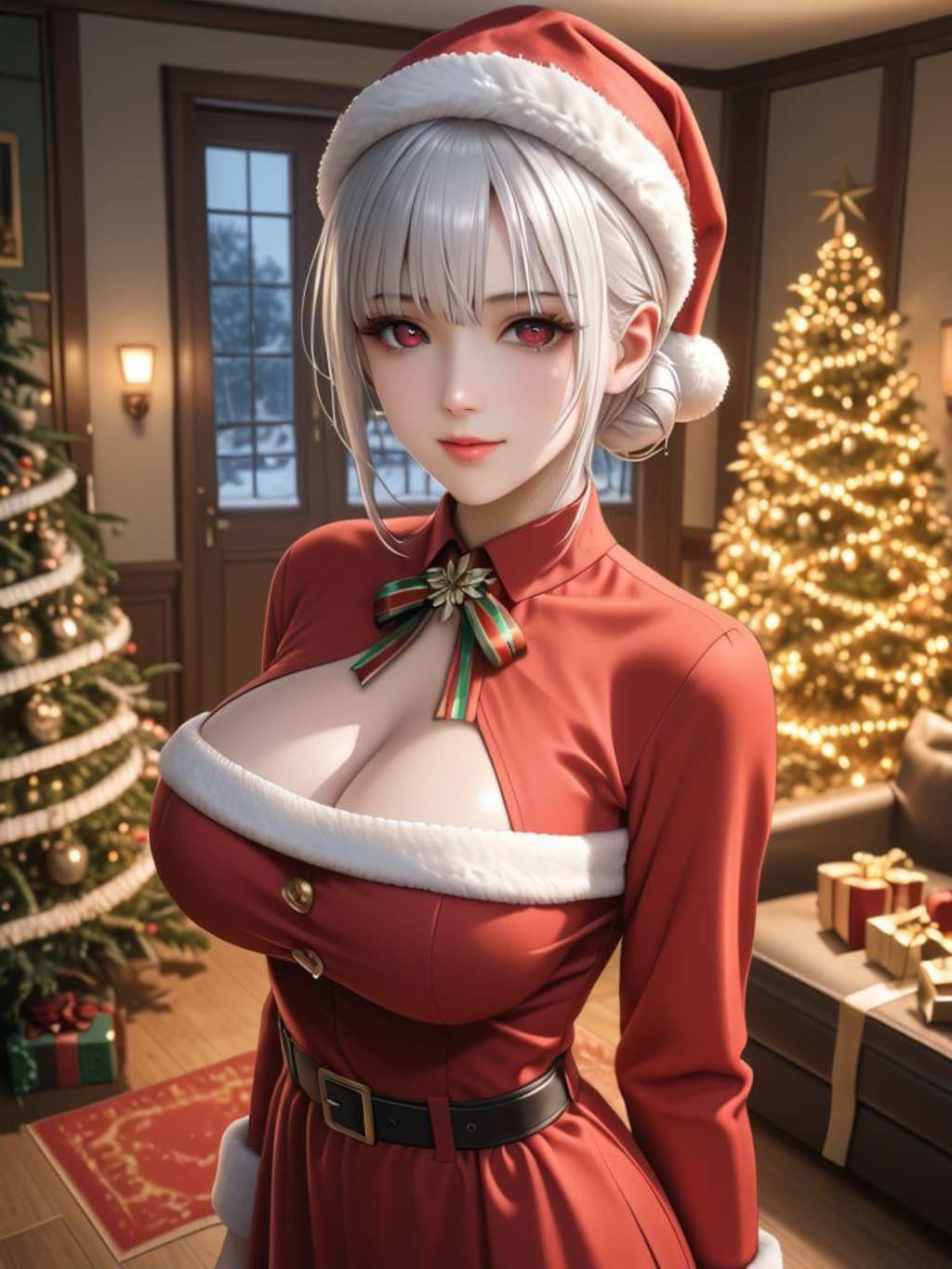 銀髪巨乳サンタ