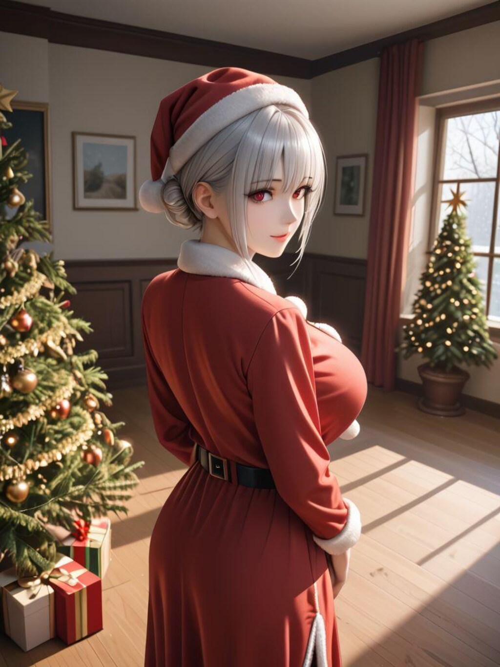 銀髪巨乳サンタ