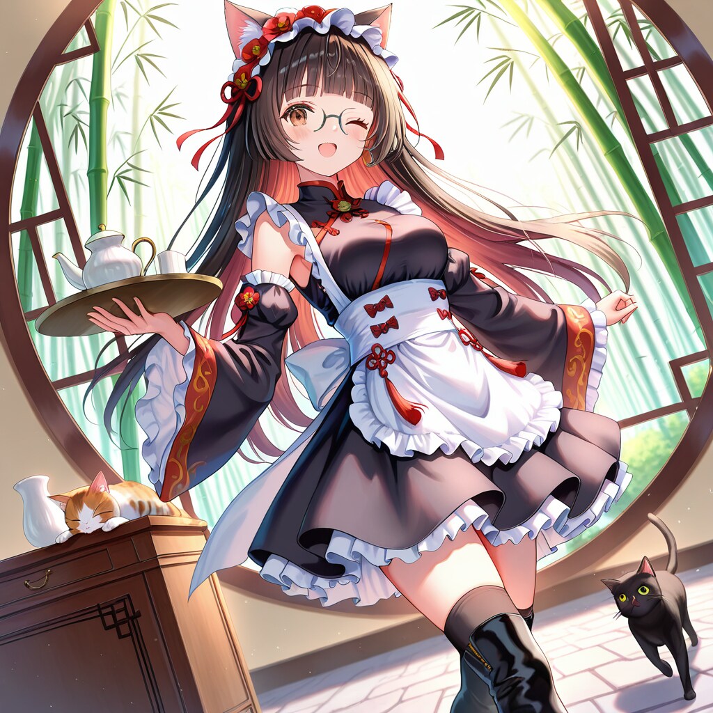 華ロリな猫耳メイド① | の人気AIイラスト・グラビア
