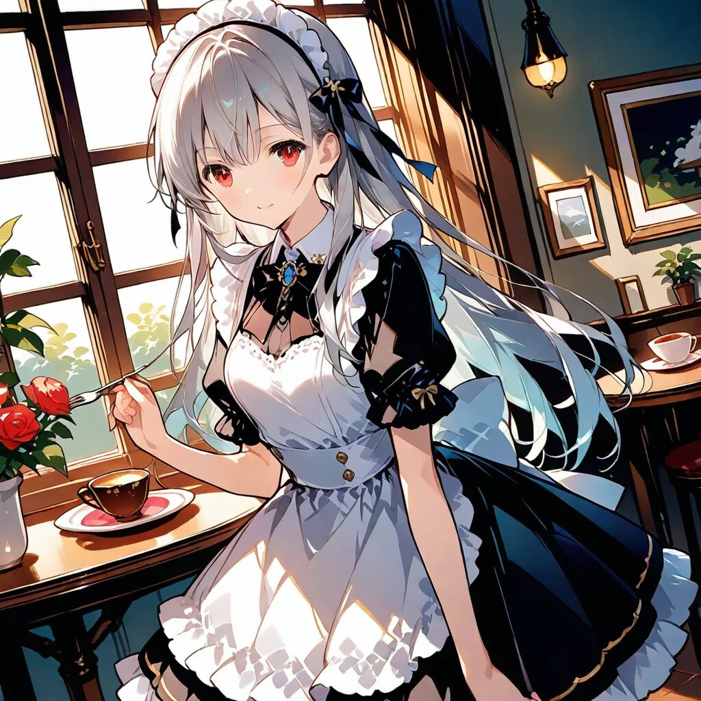 白髪のメイドさん