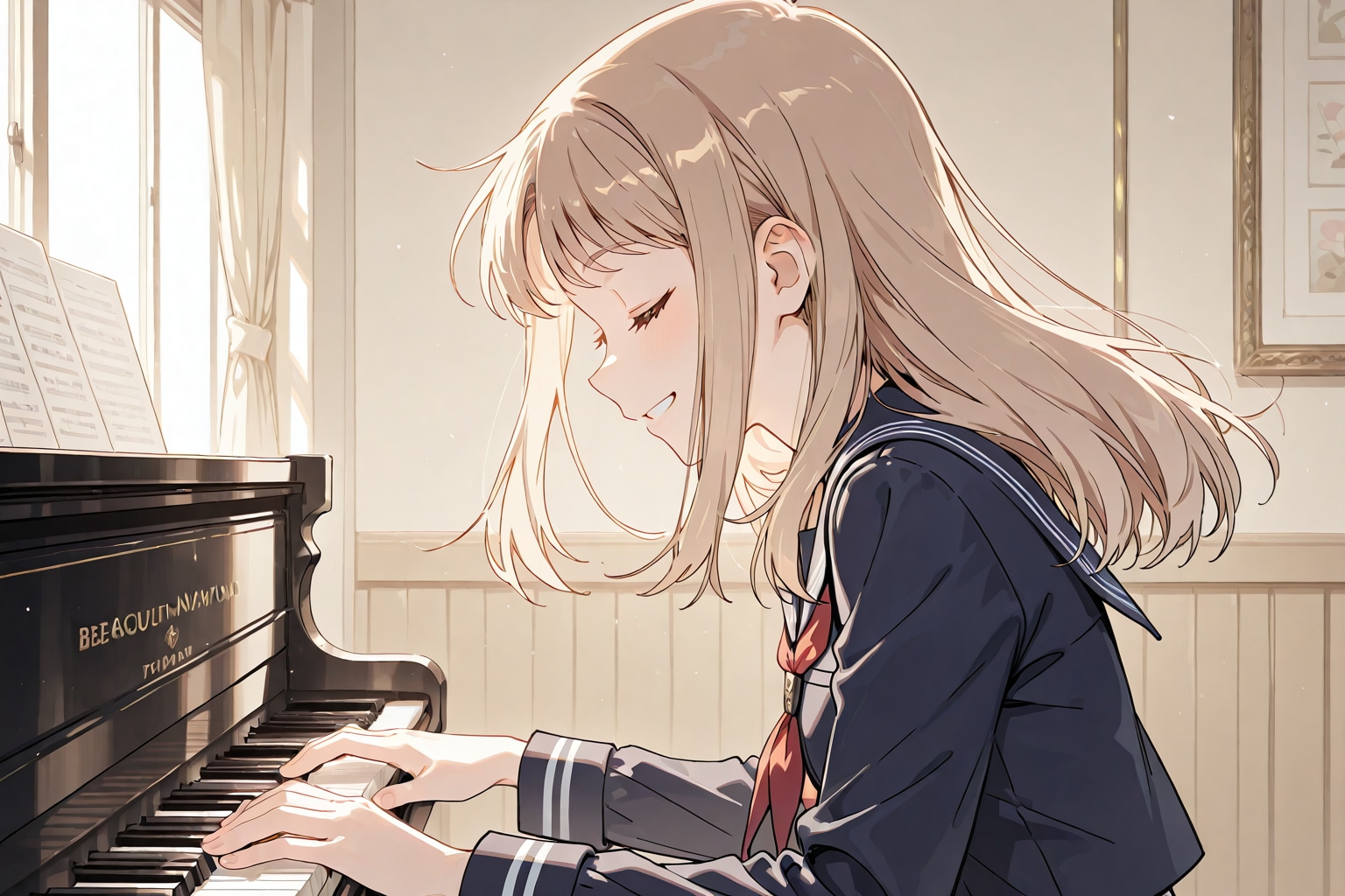 ピアノの練習 | の人気AIイラスト・グラビア