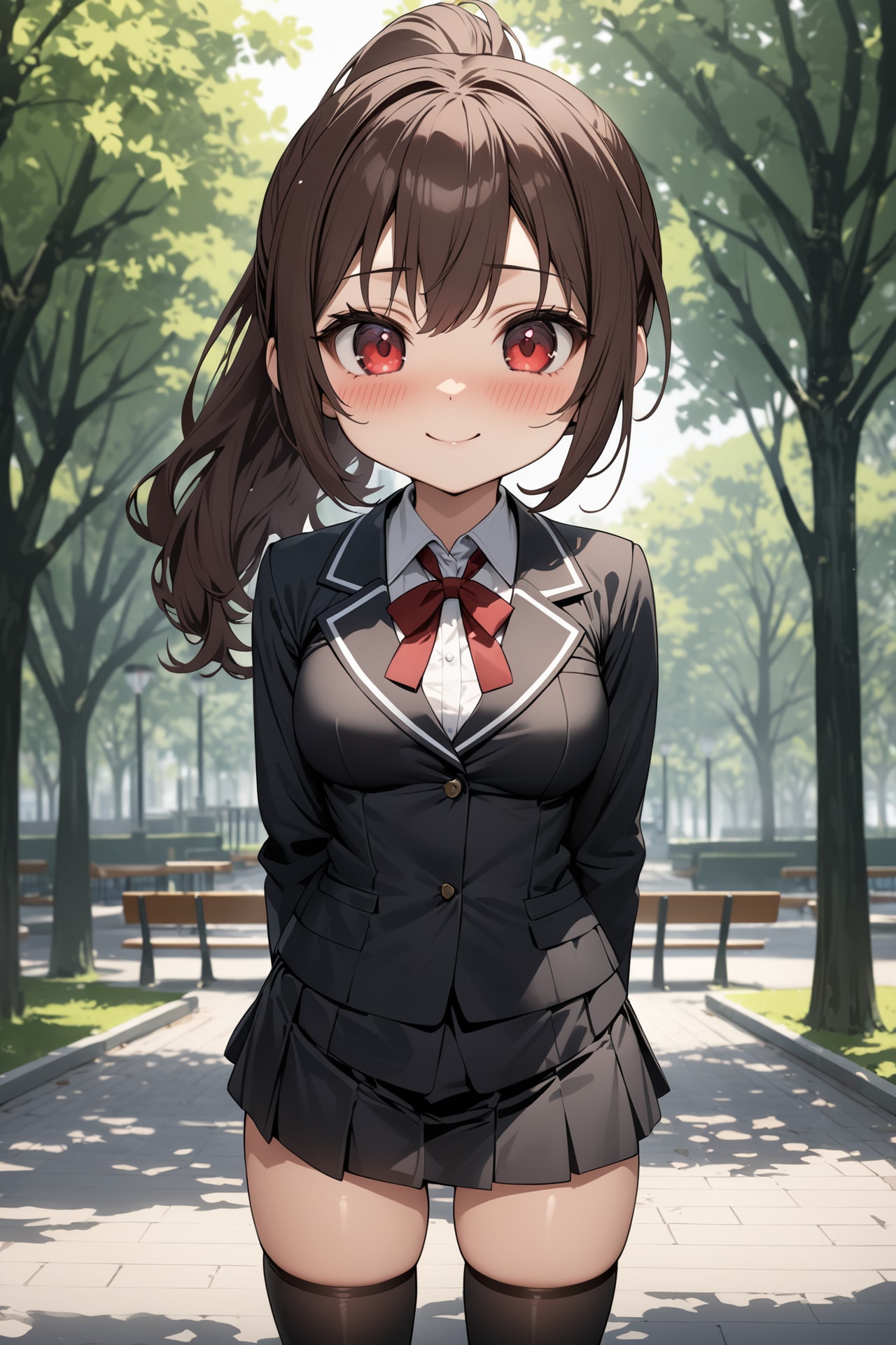 見て見て～、制服を長袖にしたんだよ！ | の人気AIイラスト・グラビア