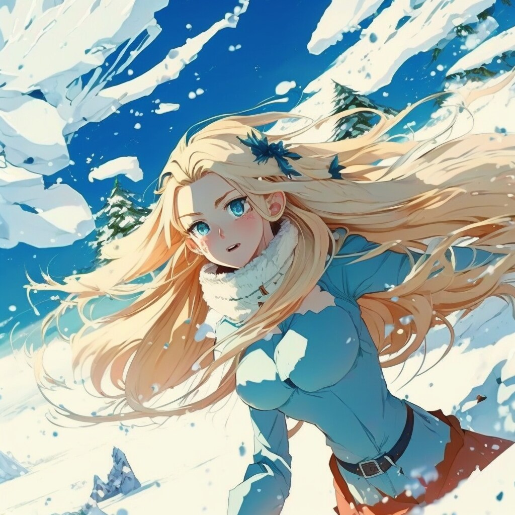 雪遊びする ちちぷいちゃん