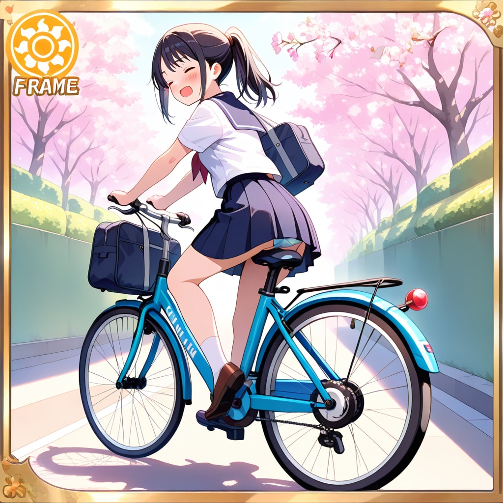 【レア】自転車でみえるぱんちら♡