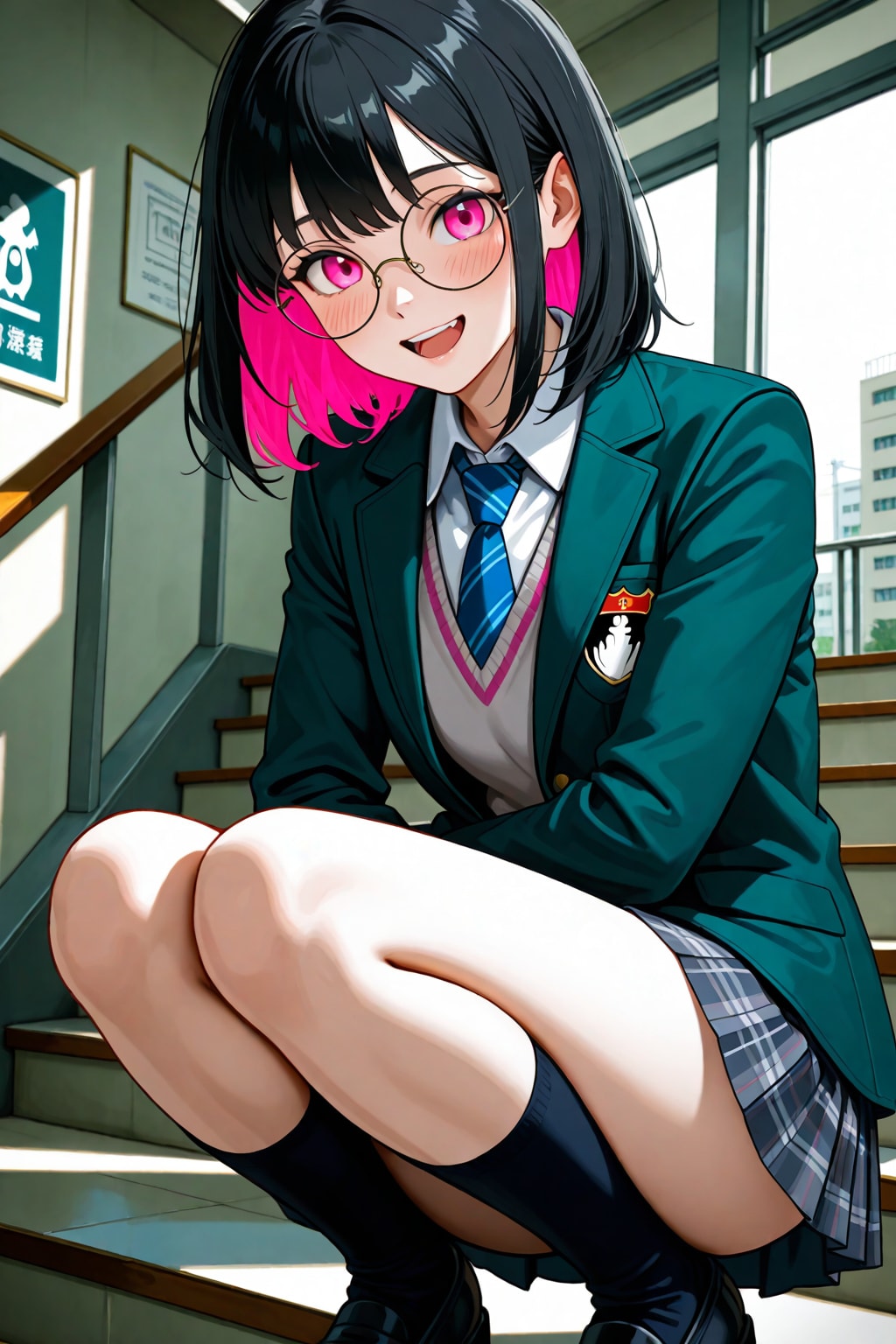 黒髪メガネJK制服(LILY)