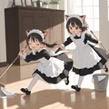 猫耳メイドの床掃除 3枚目