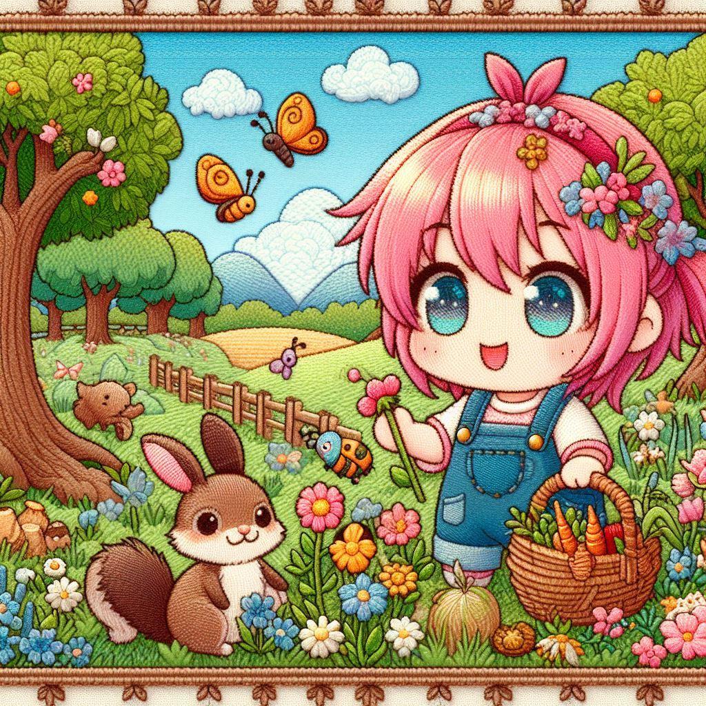 刺繍なピンク髪ちゃん | の人気AIイラスト・グラビア