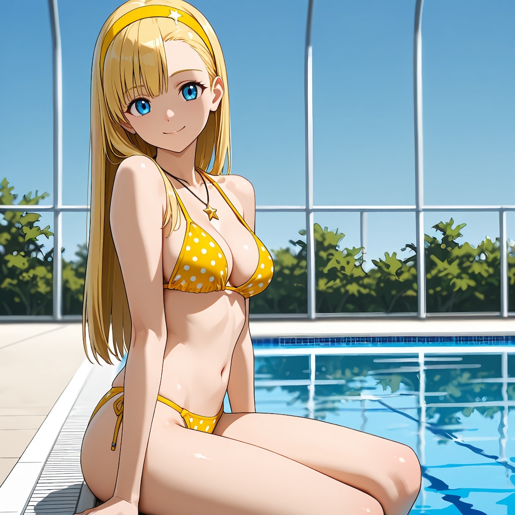 キャンディとプールに来ました。