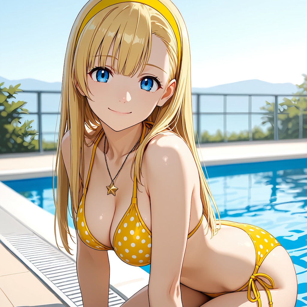 キャンディとプールに来ました。