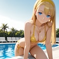 キャンディとプールに来ました。 5枚目
