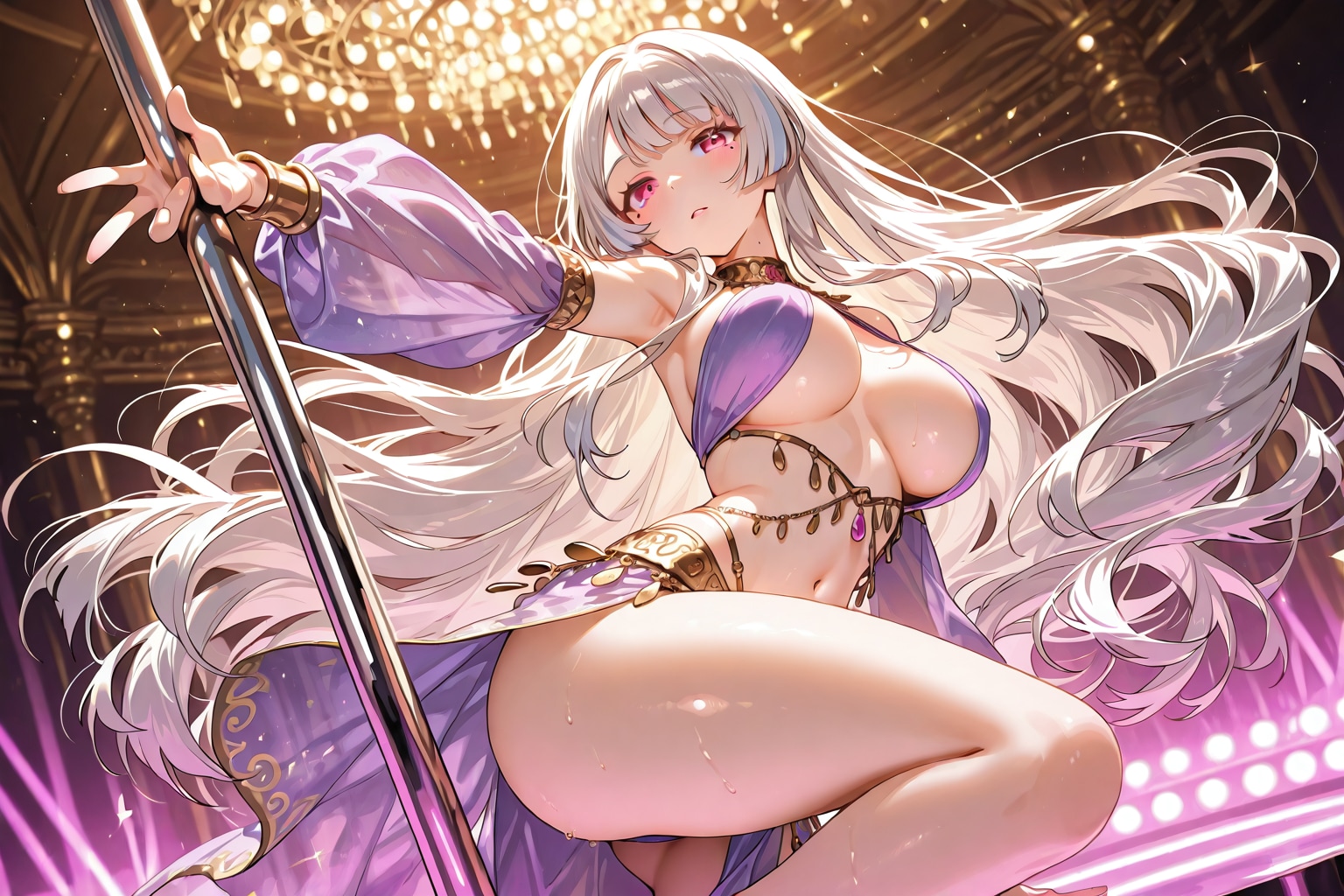 踊る銀髪の子