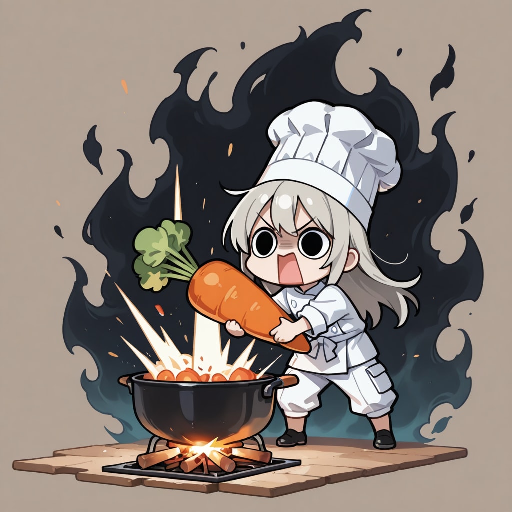 鍋を爆発させてしまいよったえらいこっちゃ嬢