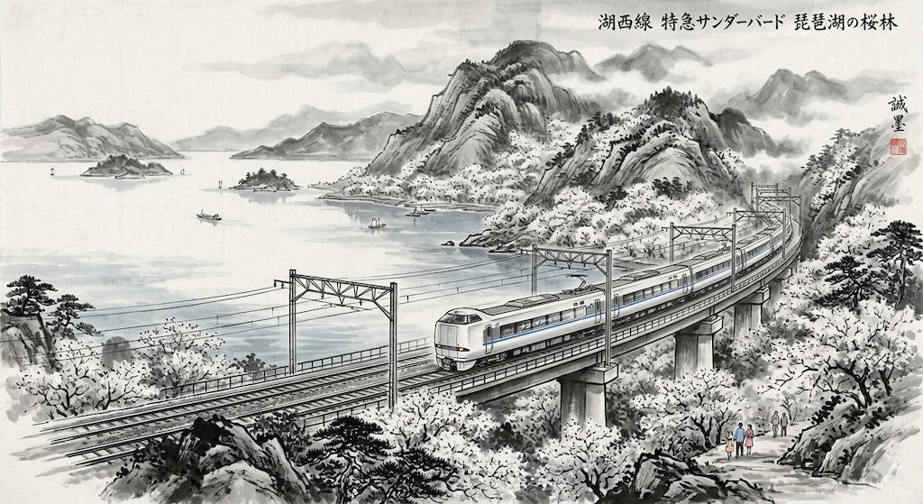 海が見えない（琵琶湖桜並木）