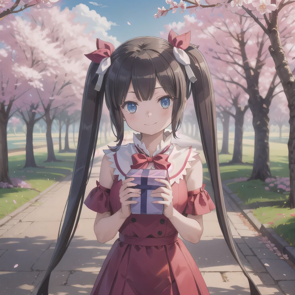 黒髪ツインテでワンピースの少女２