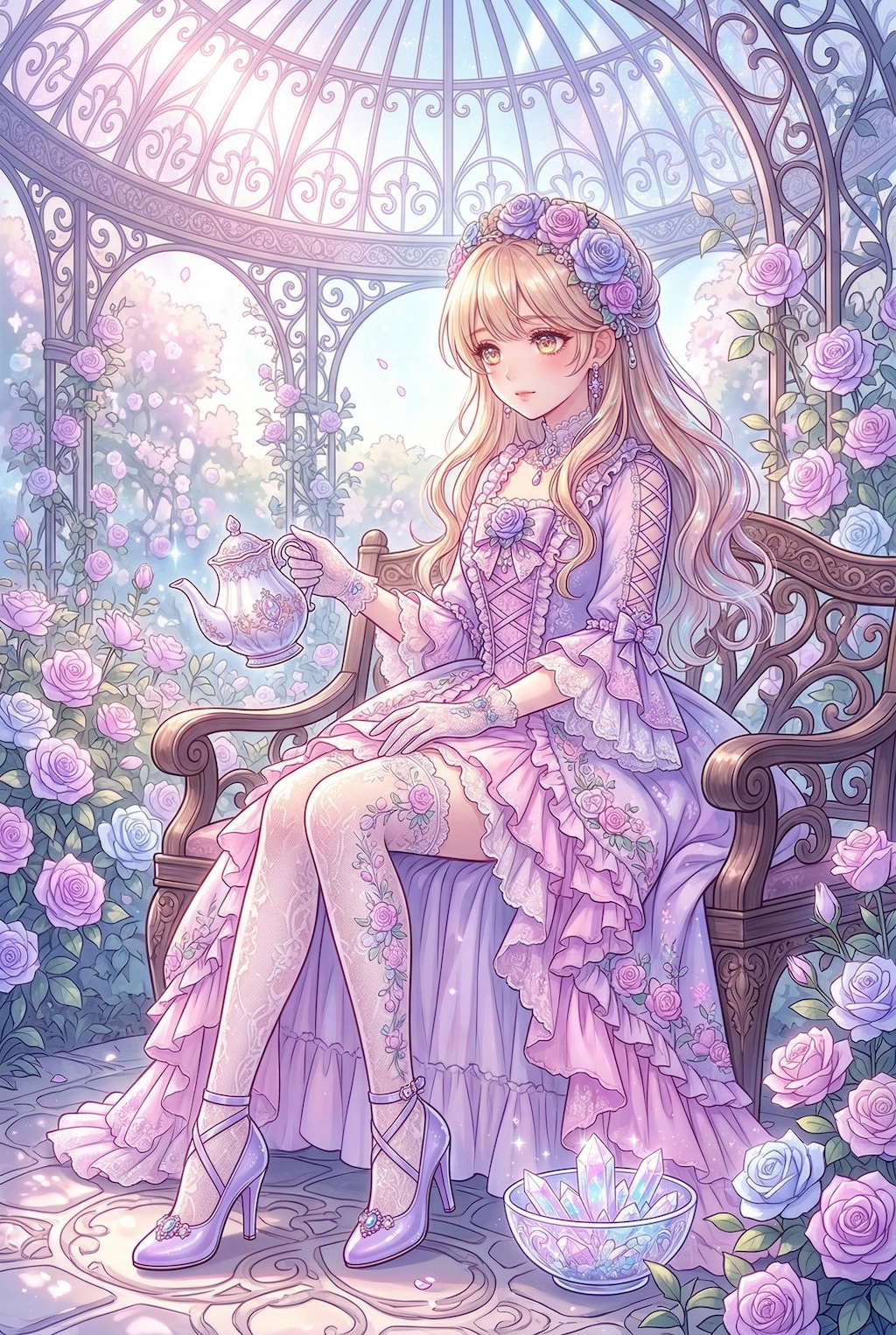 薔薇園の夢幻彩光