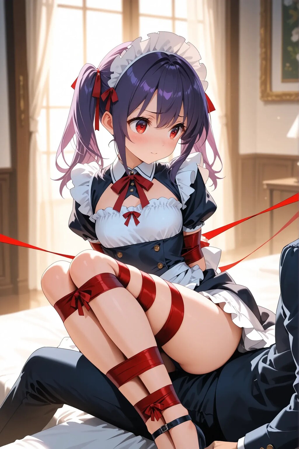 メイドさんの紫髪の少女