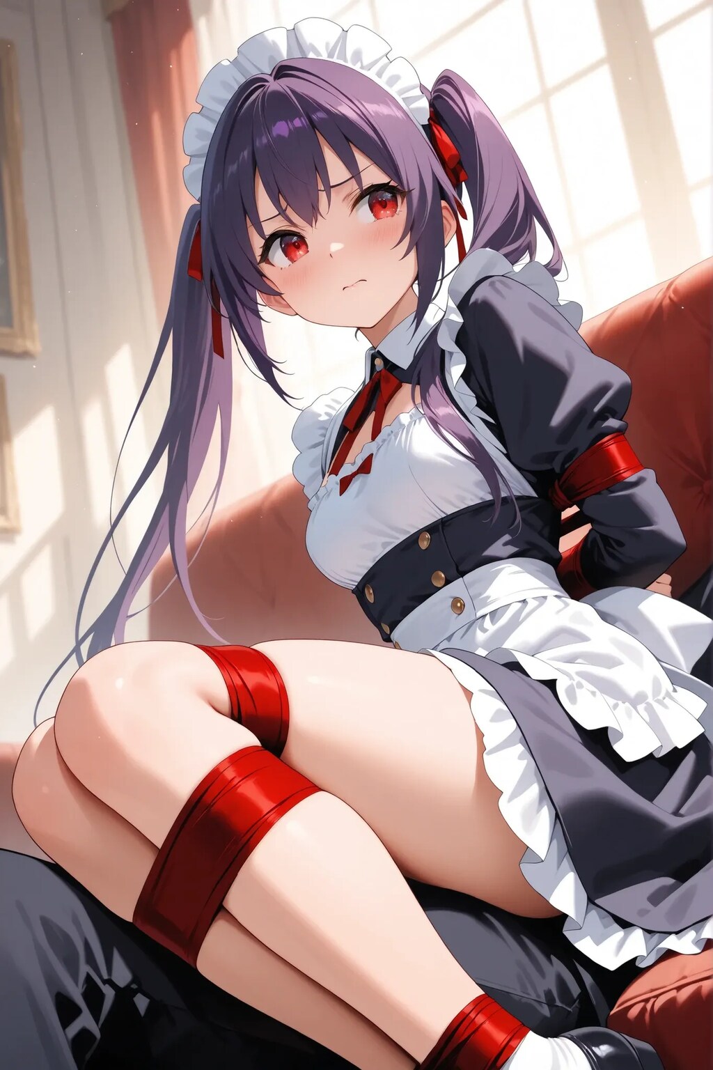 メイドさんの紫髪の少女