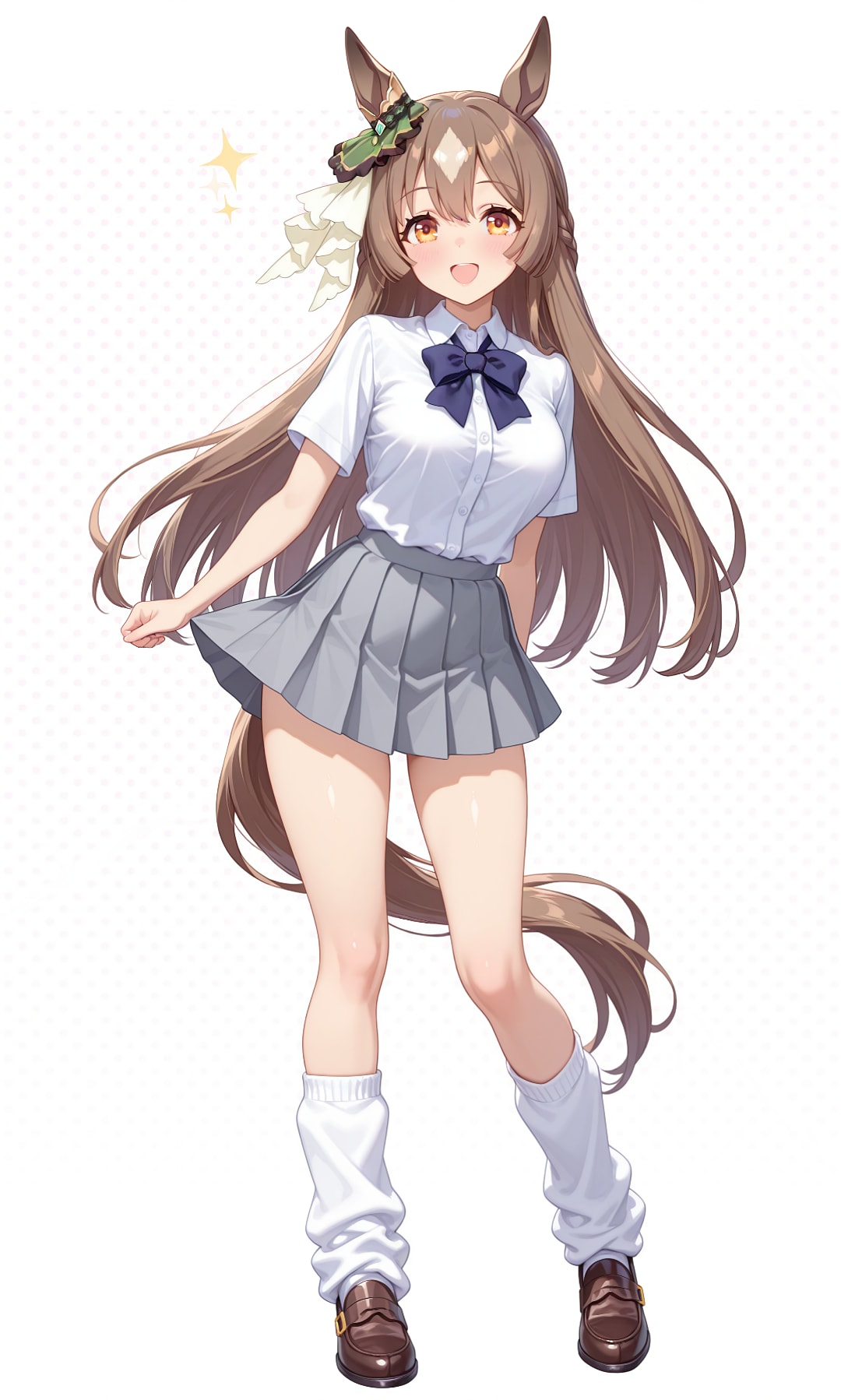 サトノダイヤモンドのミニスカ制服＆ルーズソックス | の人気AIイラスト・グラビア