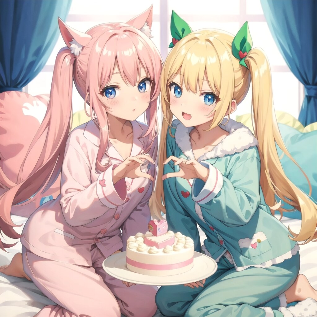 二人でハート♡