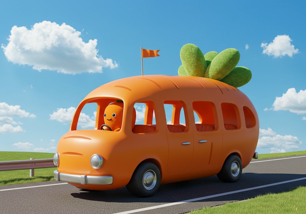 人参バスを運転する人参さん