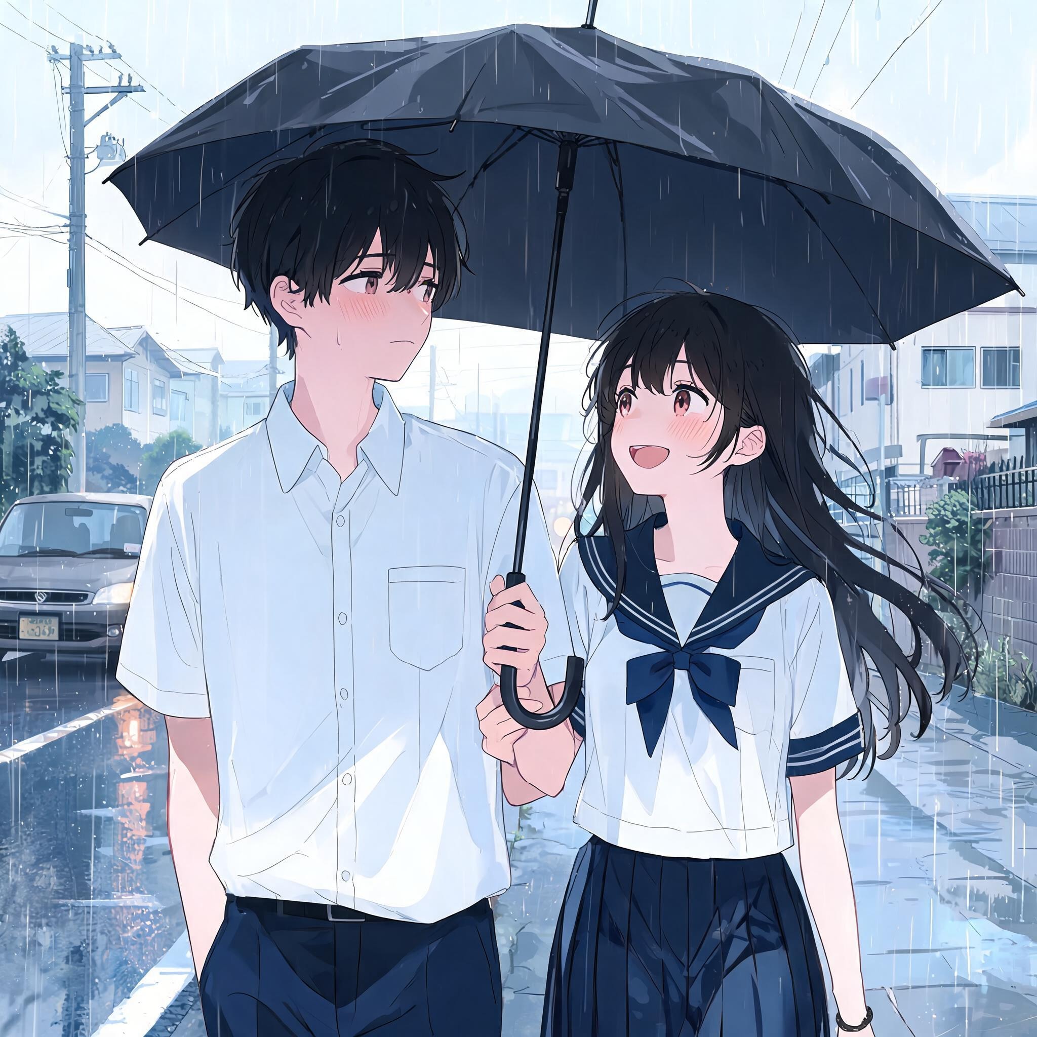相合傘の2人 | の人気AIイラスト・グラビア