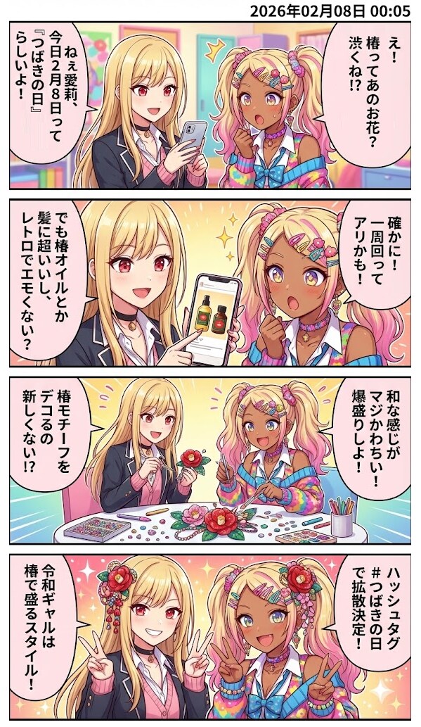 毎日漫画0時　今日は椿の日