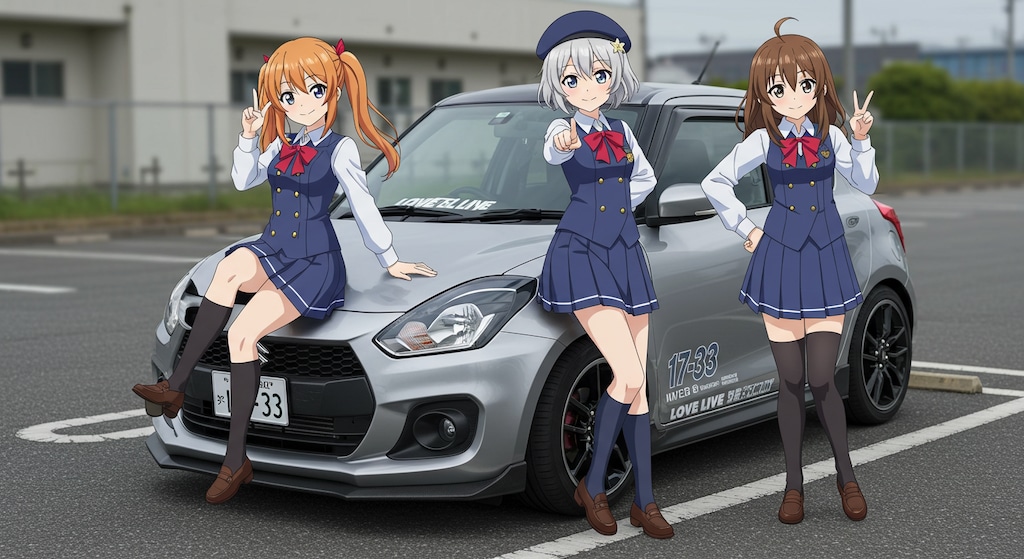 アニメキャラとスズキスイフト