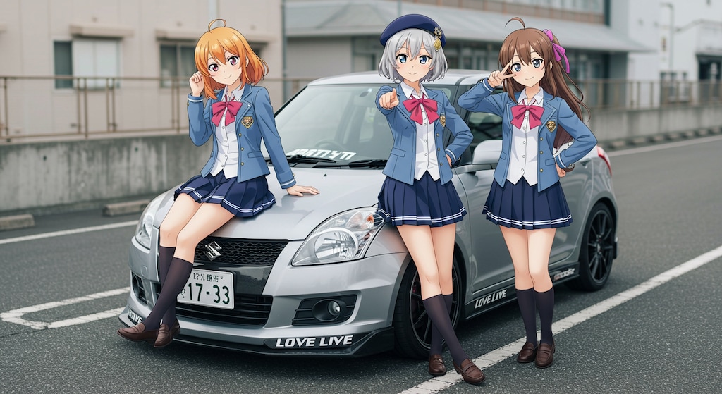 アニメキャラとスズキスイフト