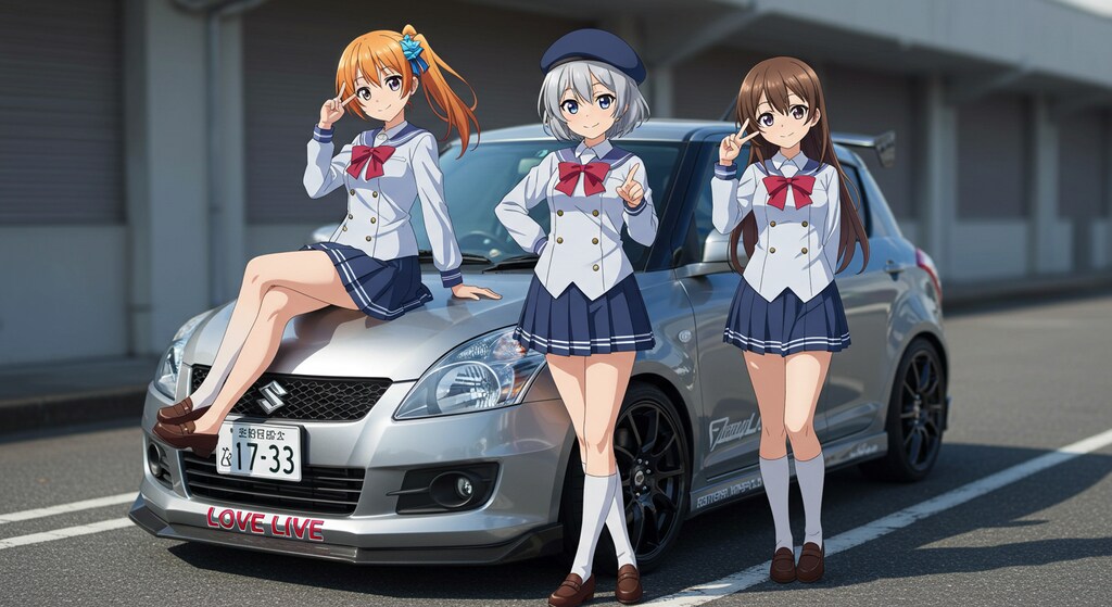 アニメキャラとスズキスイフト