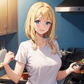 料理をする女の子 3枚目