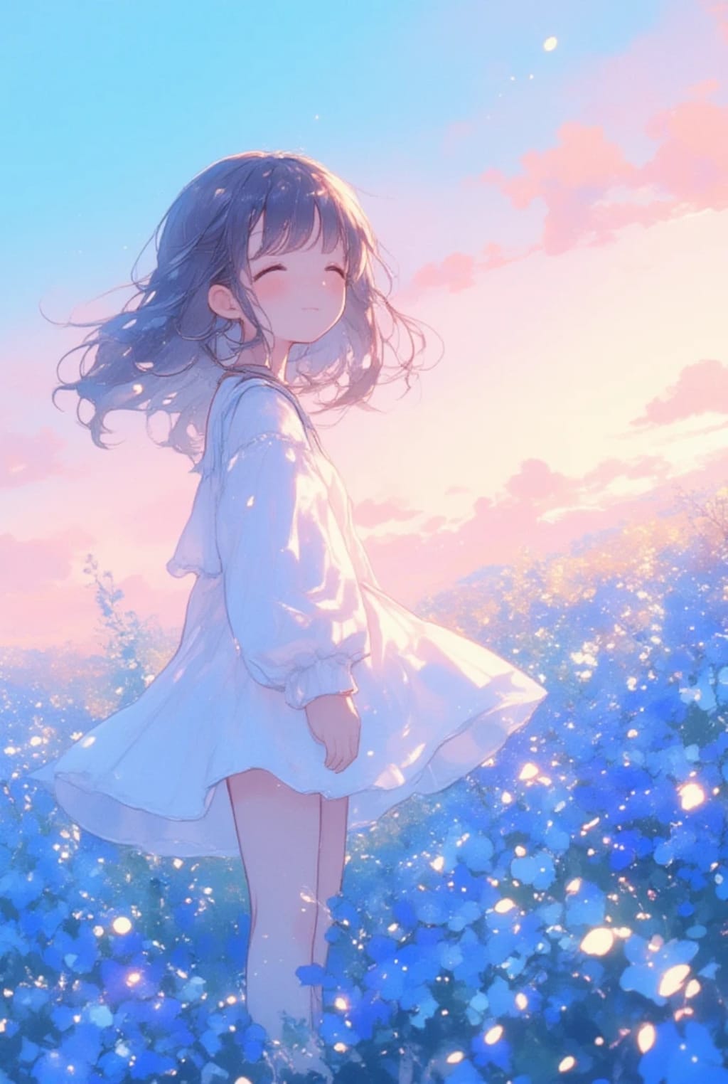 朝焼けのお花畑