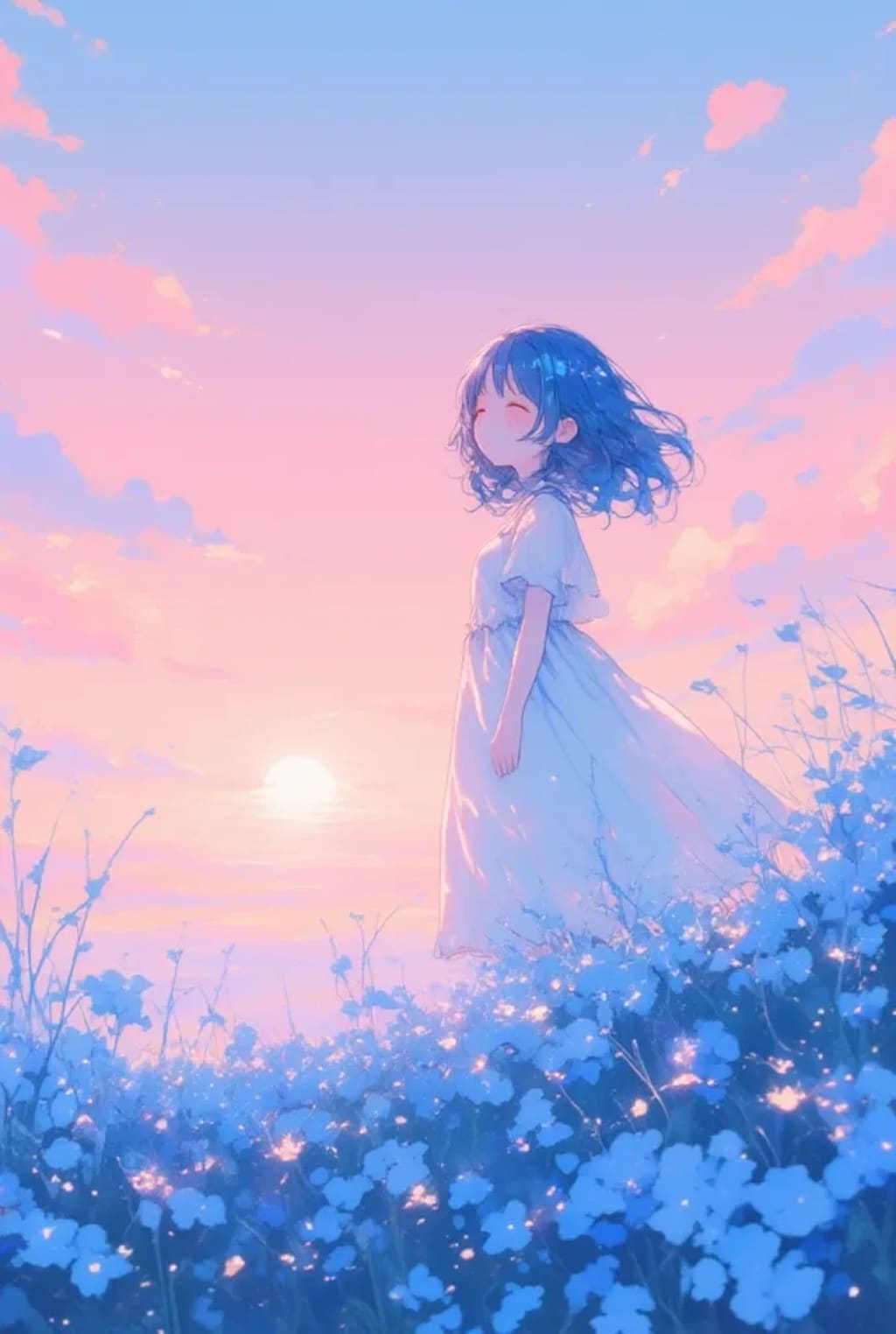 朝焼けのお花畑