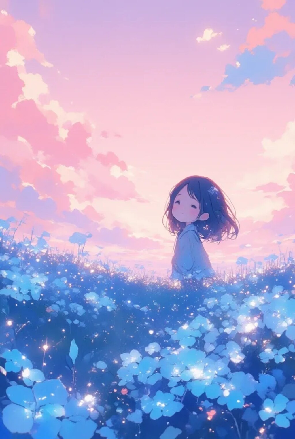 朝焼けのお花畑