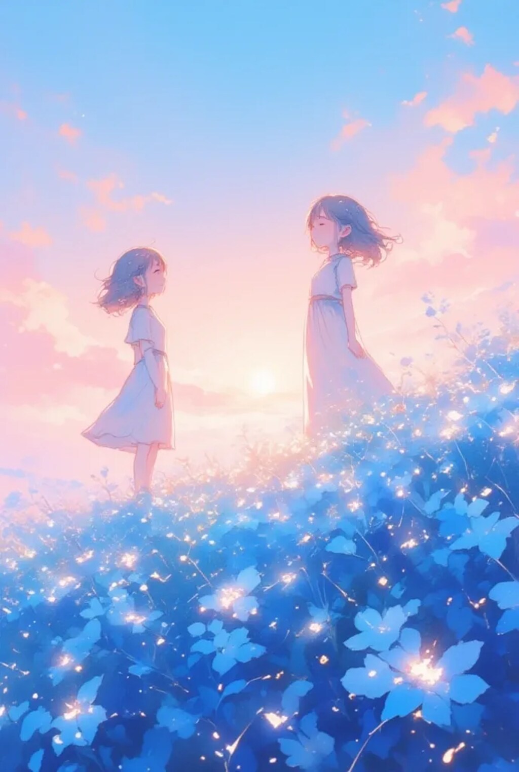 朝焼けのお花畑