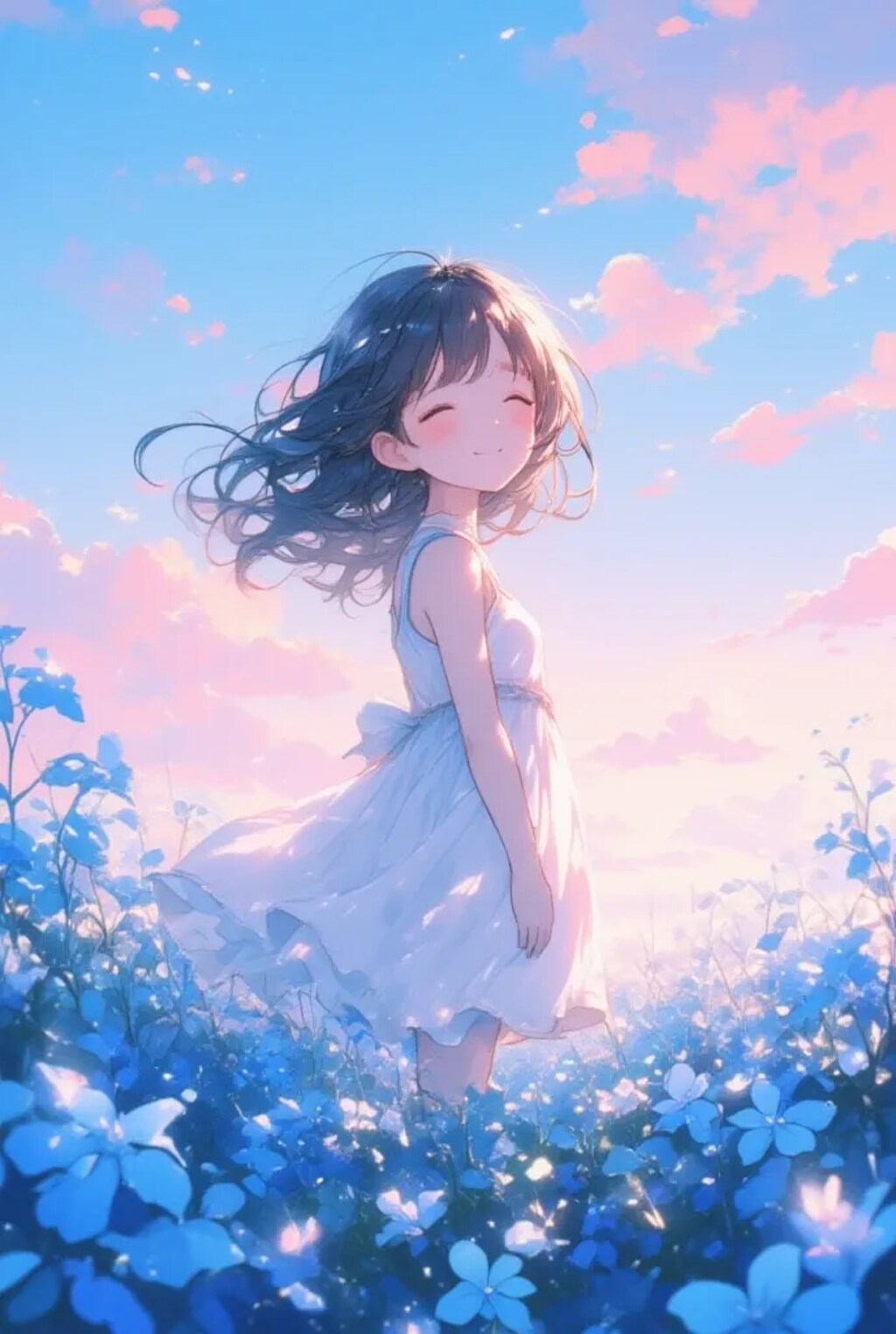 朝焼けのお花畑