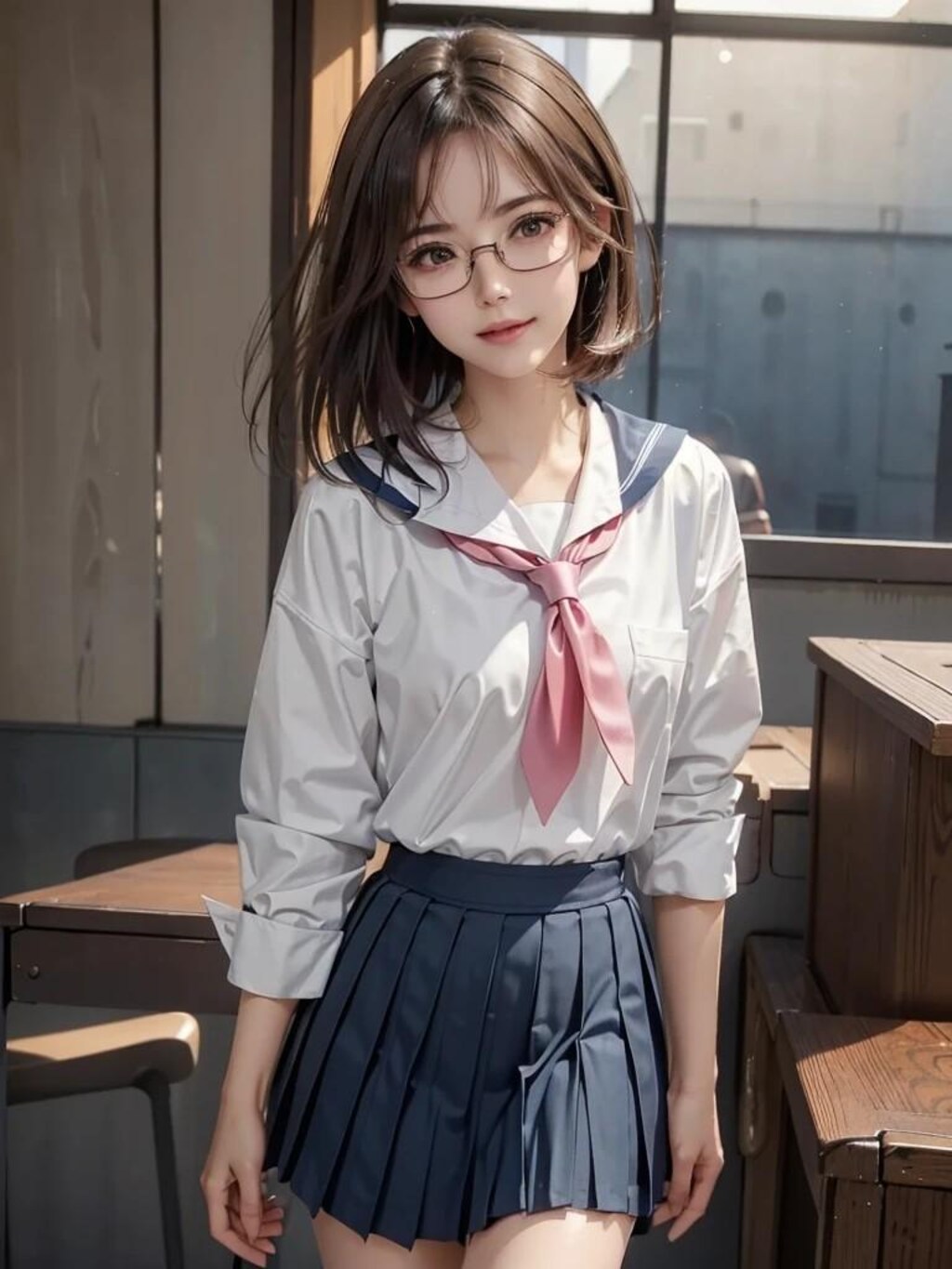 黒髪ロング女子高生