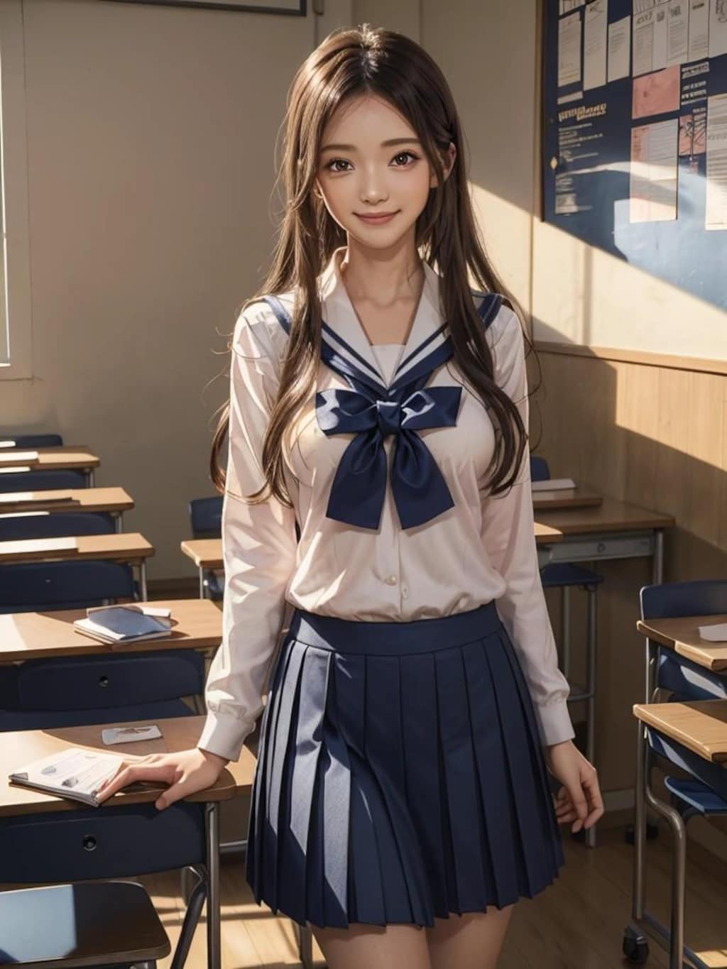 黒髪ロング女子高生