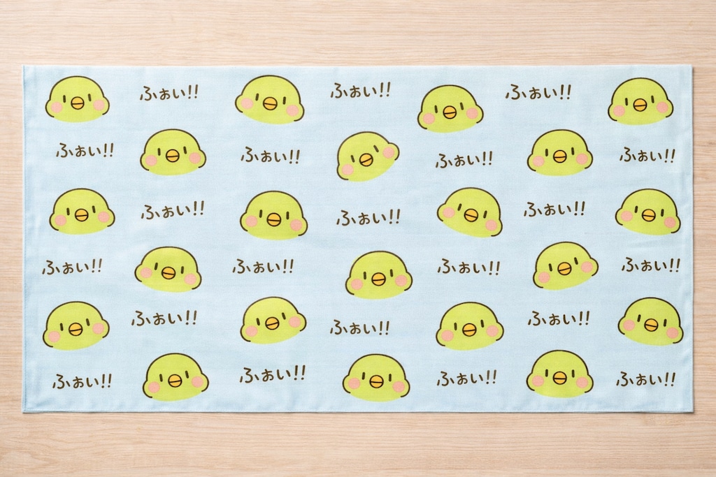 喋るインコの手ぬぐい